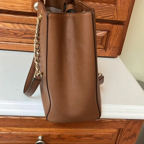 Michael Kors Brown Leather Tote Bag - Picture 2 of 5